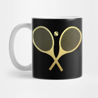 Faux Gold Tennis Rackets Mug